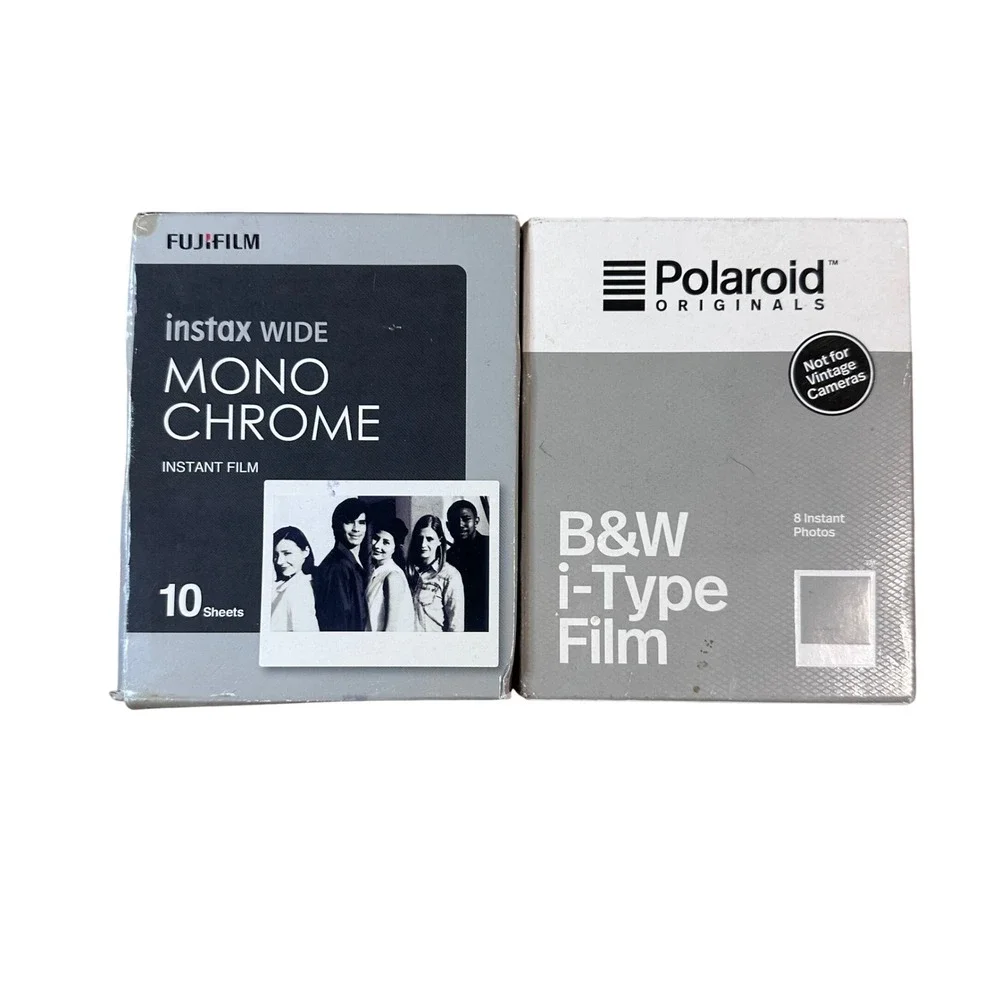 Fujifilm Instax Wide Monochrome & Polaroid Originals B&W i-Type Film Bundle